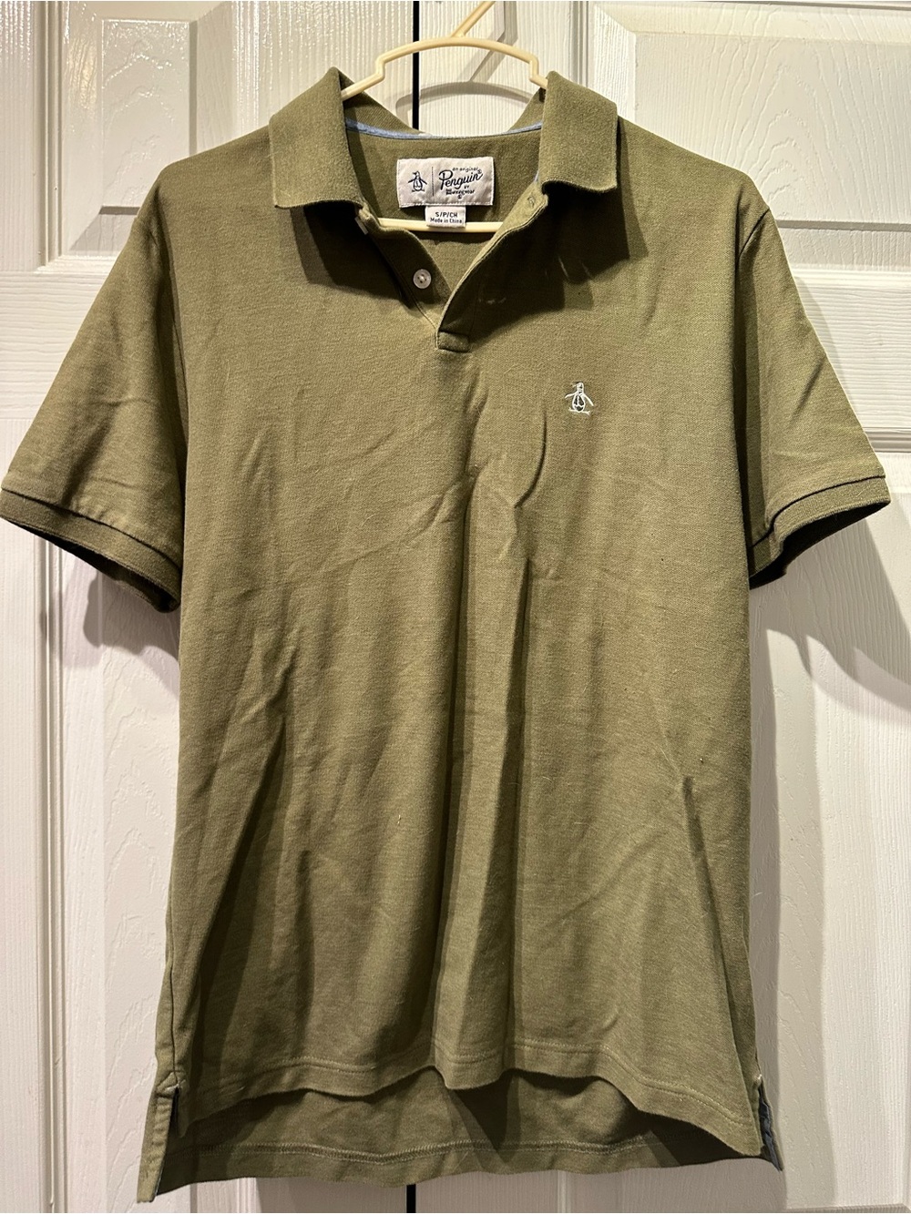 Original Penguin Olive Polo with Embroidered Logo